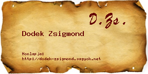 Dodek Zsigmond névjegykártya